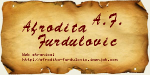 Afrodita Furdulović vizit kartica